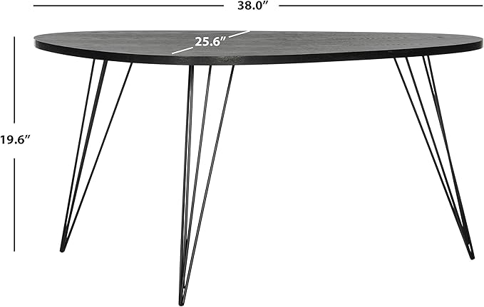 Safavieh Home Collection Rocco Retro Mid-Century Black Wood Coffee Table