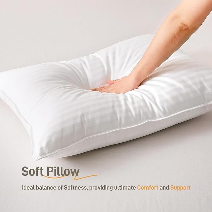 Lyralith Hypoallergenic Cotton Cover with Down Alternative Pillow, King Size, Luxury Hotel Quality, Ideal for Side, Back and Stomach Sleepers, Oeko-TEX Certified