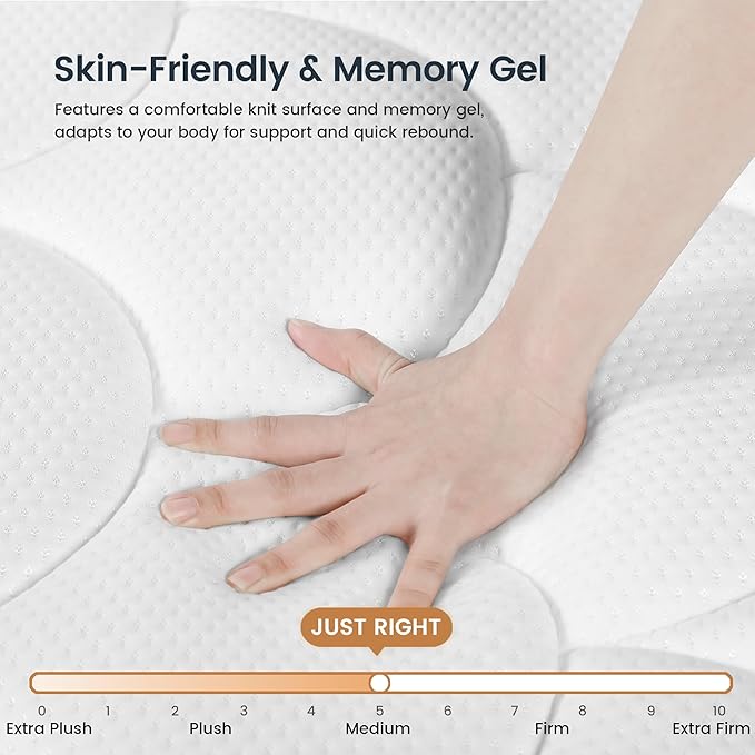 King Size Mattress [New Version], 16 Inch Gel Memory Foam Hybrid Mattress King Bed in a Box, Pressure & Pain Relief, CertiPUR-US, Medium Feel, Individual Pocket Spring, Edge Support