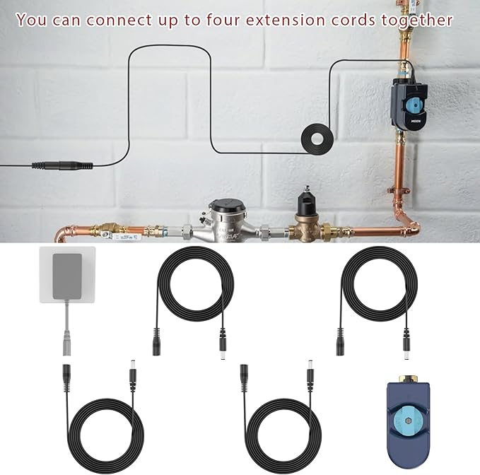 25 ft Extension Cable Compatible with Moen Flo Smart Water Shutoff Sensor 900-001 900-002 900-006 920-003, Replacement Power Cord for Moen Flo Smart Water Monitor and Automatic Shutoff