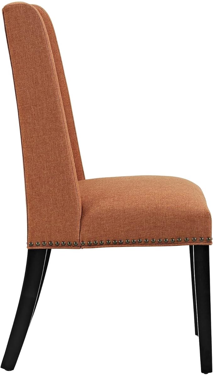 Modway EEI-2233 MO- Baron Modern Tall Back Wood Upholstered Fabric, Dining Chair, Orange