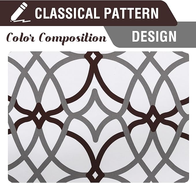 H.VERSAILTEX Blackout Curtains 108 inch Length 2 Panels Set Thermal Curtains & Drapes Window Treatment Noise Reducing Geometric Modern Grommet Living Room Curtains for Bedroom - Brown and Gray
