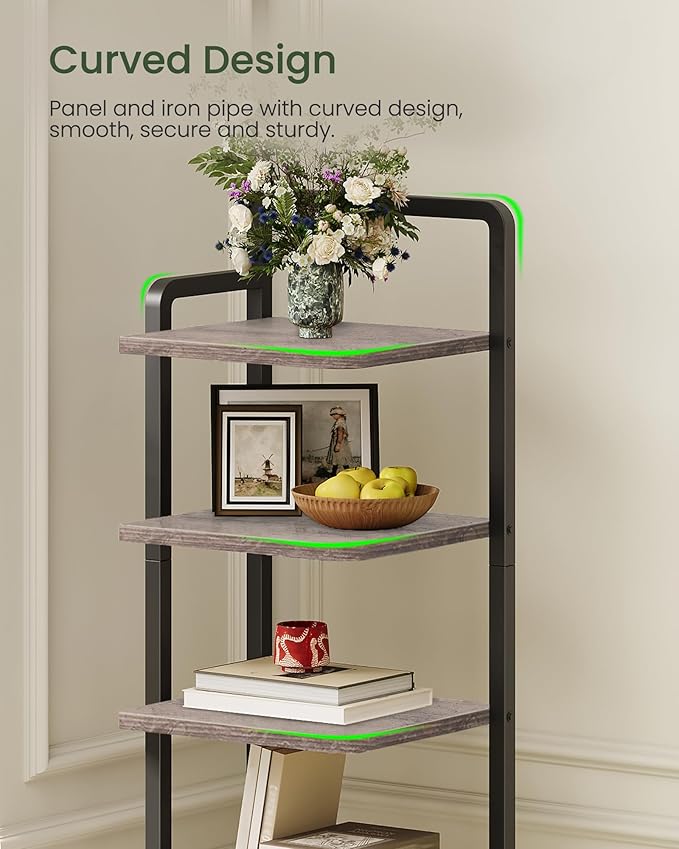 6-Tier Vertical Shoe Rack, Narrow Shoe Tower, Corner Shoe Storage Organizer, Shoe Shelf, for Small Spaces, Industrial Style, for Entryway, Hallway, Living Room, Greige and Black TXJ06BG