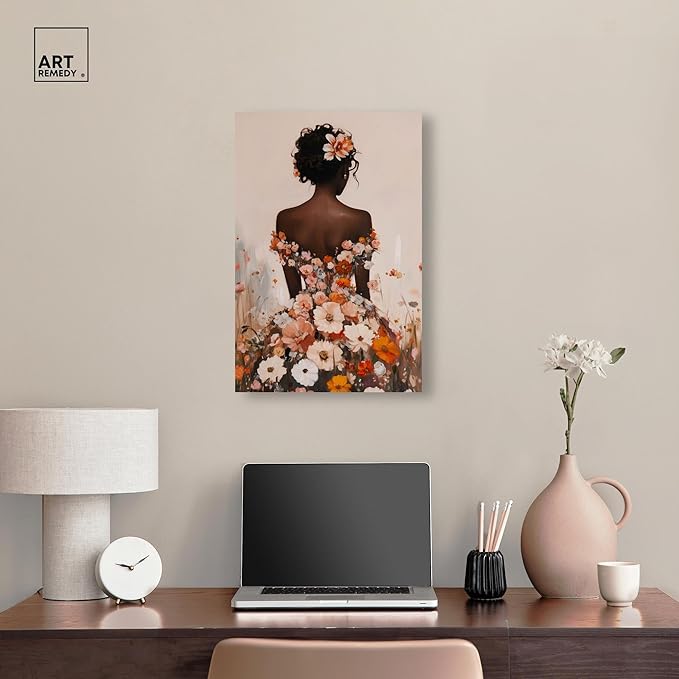 Autumn Bloom Dress Canvas Print Fashion Wall Decor by Art Remedy, Gallery Wrapped, 16 x 24