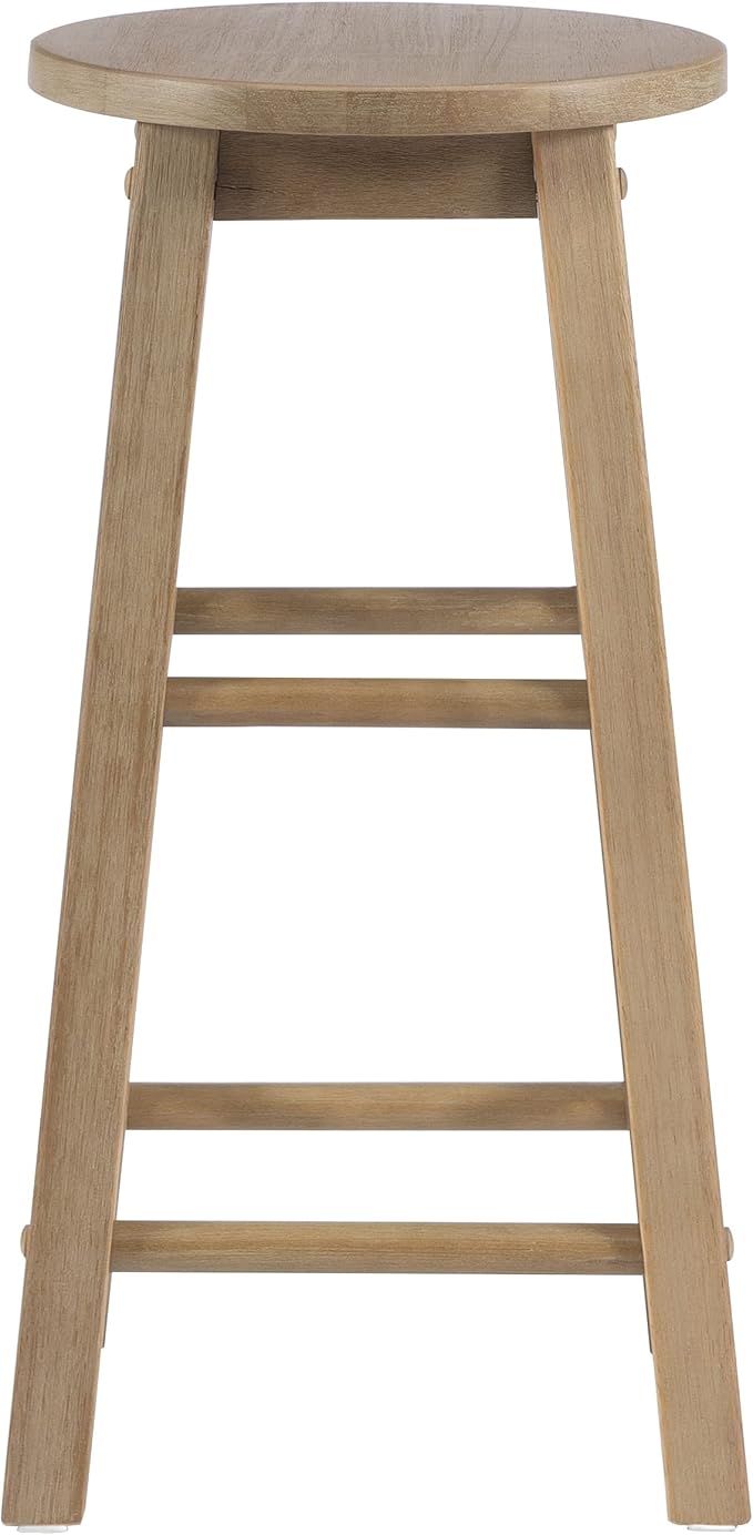 Zeke Grey Wash 24" Counter Stool with Round Seat by Linon