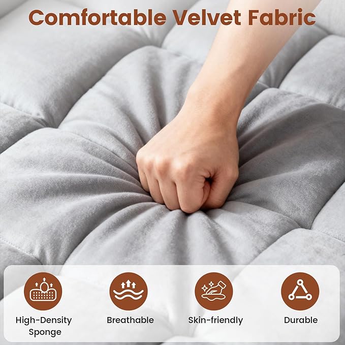 Sleeper Chair, Convertible Pull Out Chair Sleeper with Bracket and Cup Holder, Chairs Bed Sleepers for Adults, 3 in 1 Sofa Bed Chairs for Small Spaces, Living Room, Light Gray