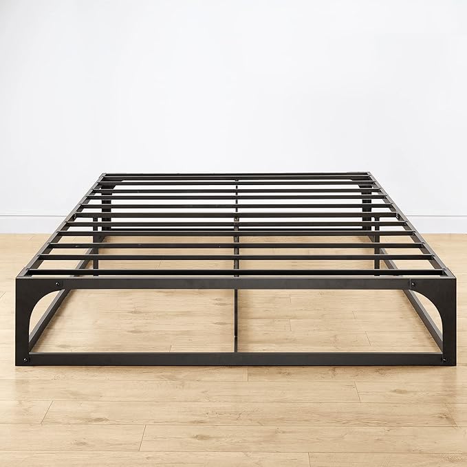 Mellow 12" Metal Platform Bed Frame w/Heavy Duty Steel Slat Foundation, Black