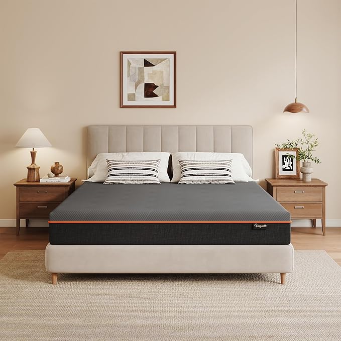 Vesgantti Full Mattress, 10 Inch Gel Memory Foam Mattress Full Size with Comfort Foam for Pressure Relief & Cool Sleep & Body Support, Made in USA, Medium Feel Bed in a Box, Grey