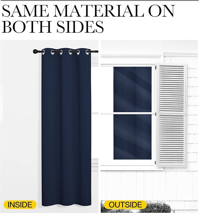 NICETOWN Large Room Separating Divider, Room Divider Curtain Screen Partition, Function Thermal Blackout Noise Reducing Curtain, Sliding Door Insulated Curtain for Patio, Navy, 12.5ft Wide x 9ft Long