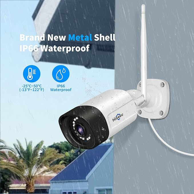 Hiseeu 5MP Wireless Pro Security Camera Wireless Outdoor, Home Security, Spotlight Color Night Vision, 2.4Ghz & 5Ghz Wi-fi, SD Card and Cloud Storage Supported, Compatible with Alexa