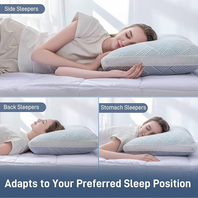 Cotelovo Shredded Memory Foam Cooling Soft Bamboo Viscose Pillow Adjustable Hypoallergenic Hotel Quality Pillow for Side, Back or Stomach Sleeper, Oeko-TEX Certified King Size