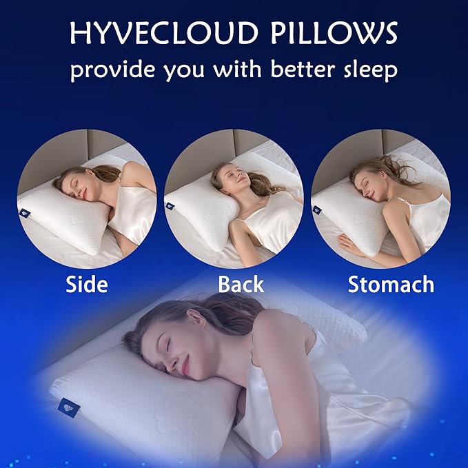 Shredded Memory Foam Pillows for Deep Sleep Bed Pillow for Neck Support with Removable & Washable Cover,Bend(Pack of 1)