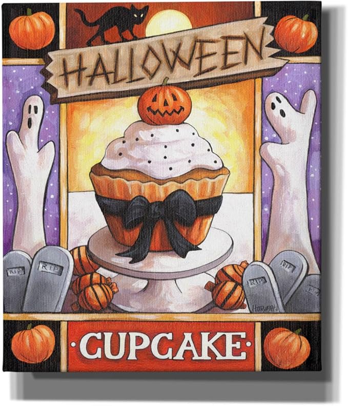 Epic Graffiti 'Halloween Cupcake' by Cathy Horvath-Buchanan Canvas Wall Art, 26" x 30"