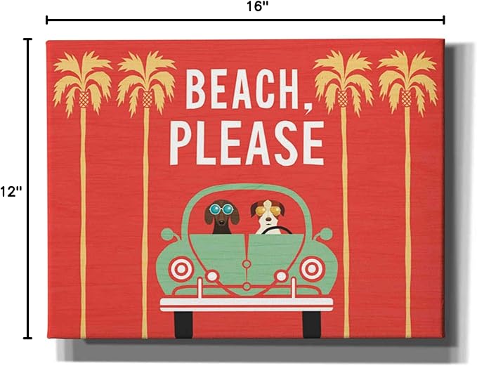 Epic Graffiti 'Beach Bums Beetle I' by Michael Mullan, Canvas Wall Art, 16"x12"