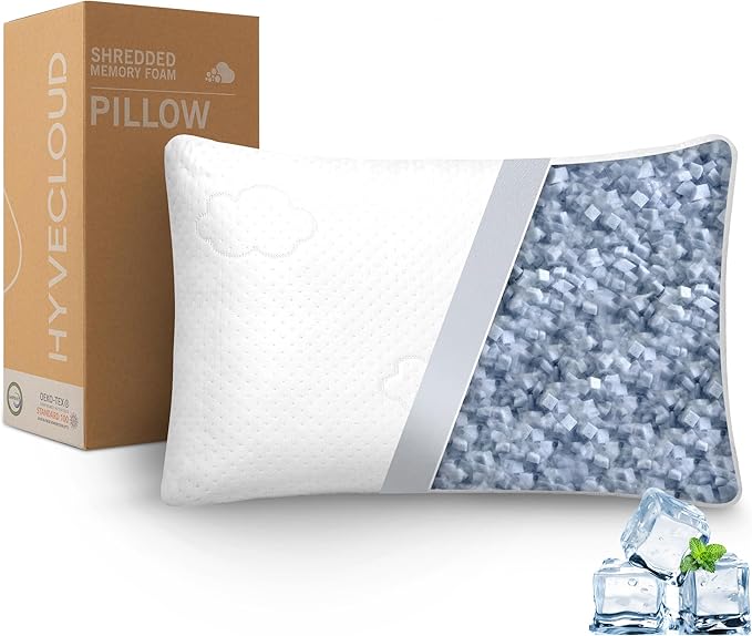 Cooling Memory Foam Pillows for Deep Sleep Bed Pillow forNeck Support with Removable & Washable Cover Cooling Pillow for Neck PainRelief Pillow for Shoulder & Back & Side Queen Pack of 1