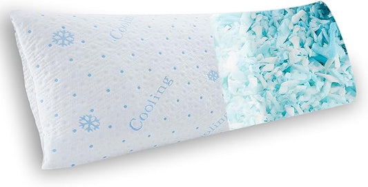 Dreamood Cooling Body Pillow Firmer 3200g 100% Shredded Memory Foam Body Pillows for Adults Side Sleeper Pregnancy Full Body Pillow 20x54 inch Adjustable with Washable Cover