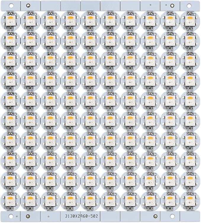 BTF-LIGHTING SK6812(WS2812B) RGBW LED Chips 100PCS RGB+Warm White Individually Addressable 5050SMD Module Pixels Light DC5V White PCB Chasing Dream Color for Christmas(No Adapter or Controller)