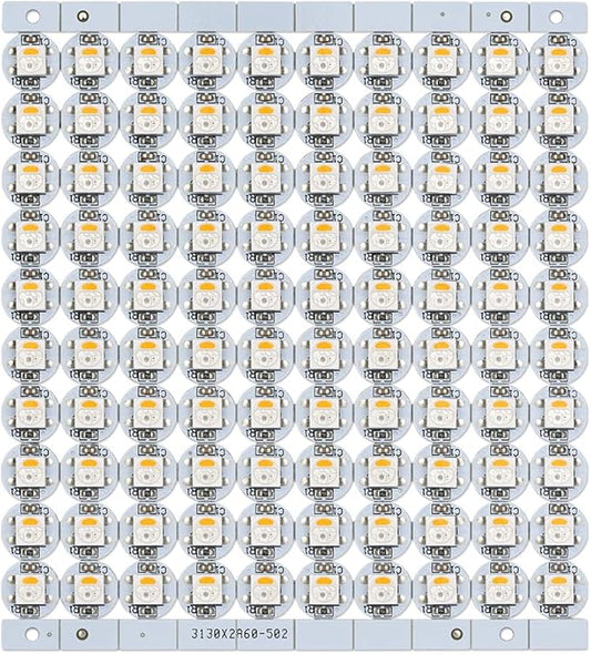 BTF-LIGHTING SK6812(WS2812B) RGBW LED Chips 100PCS RGB+Warm White Individually Addressable 5050SMD Module Pixels Light DC5V White PCB Chasing Dream Color for Christmas(No Adapter or Controller)