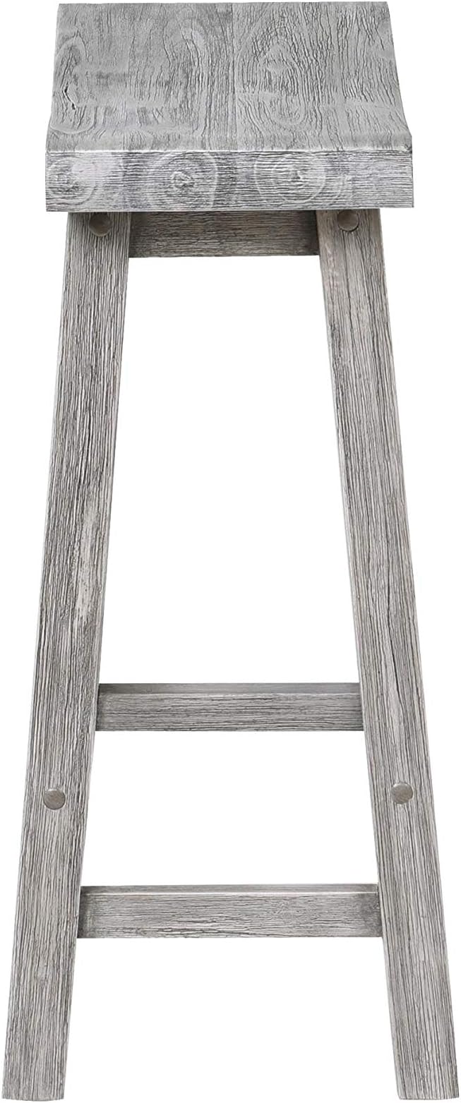 Boraam Sonoma Backless Saddle Kitchen Counter Stool - Storm Gray Wire-Brush - Set of 2