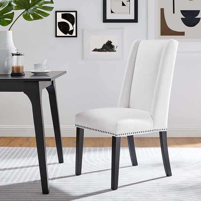 Modway EEI-2748-WHI-SET Baron Dining Chair Fabric Set of 2, White