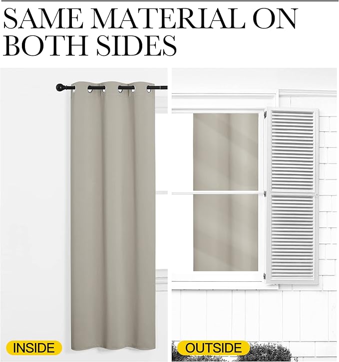 NICETOWN Natural Door Curtain for Doorway Privacy, 80 Inch Length, Room Divider Cover, Blackout Temporary Insulated Closet Panel for Bedroom (1 Panel, 2.8ft Wide)