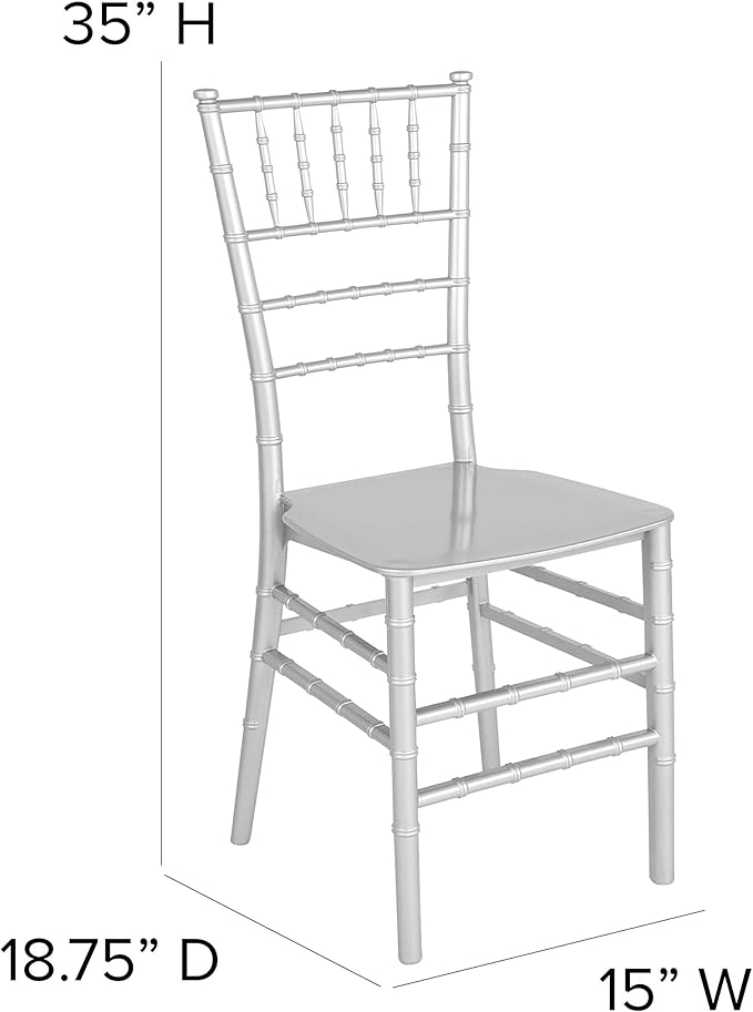 Flash Furniture HERCULES Series Silver Resin Stacking Chiavari Chair