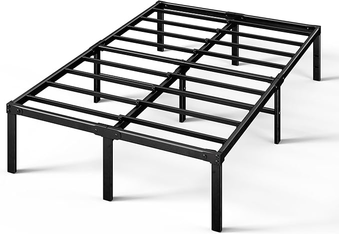ZINUS Yelena 18 Inch Queen Metal Platform Bed Frame, Steel Slat Support, No Box Spring Needed, Eco Friendly WonderBox(TM) Packaging, Easy Assembly, Black