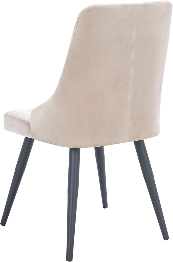 Safavieh Home Collection Zoi Velvet 19-inch (Set of 2) Dining Chair, Taupe/Black