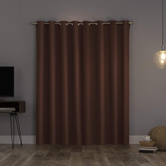 Sun Zero Nordic Theater Grade Extreme 100% Blackout Grommet Curtain Single Panel, 52" x 95", Terracotta