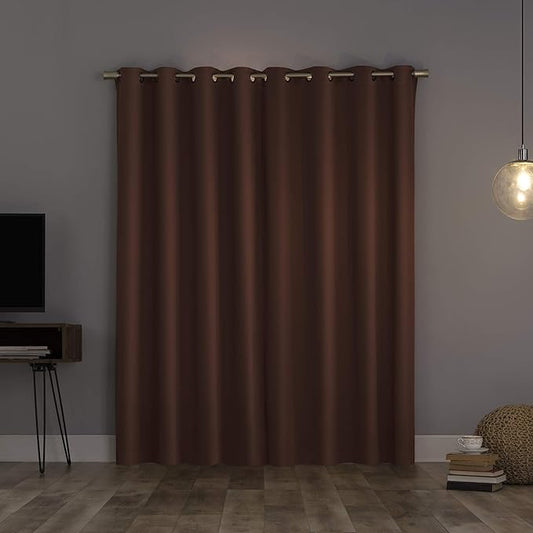Sun Zero Nordic Theater Grade Extreme 100% Blackout Grommet Curtain Single Panel, 52" x 95", Terracotta