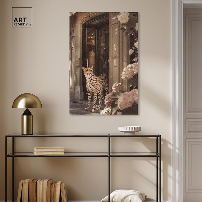 Art Remedy Cheetah at the Store Canvas Fashion Designer Wall Art, Gallery Wrapped, 24" x 36"