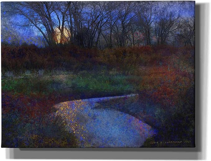 Epic Graffiti 'Moonlit Stream' by Chris Vest, Canvas Wall Art, 24"x20"