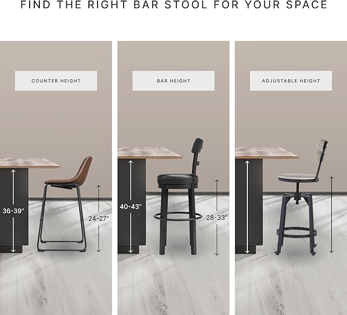Signature Design by Ashley Lyncott Casual Counter Height Upholstered Bar Stool with Foam Cushion, 2 Count, 24.25" Seat Height, Wood Frame, Charcoal & Brown