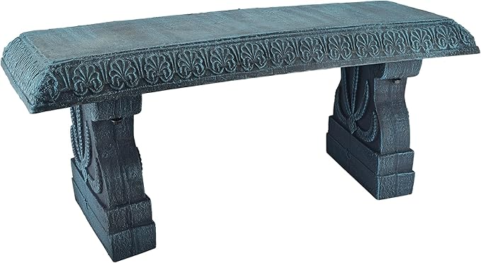 Arcadia Garden Products BE01B Outdoor Fiberclay Garden Bench for Patio, Porch, Park, Lightweight and Durable Outside Furniture Decor, Brushed Teal