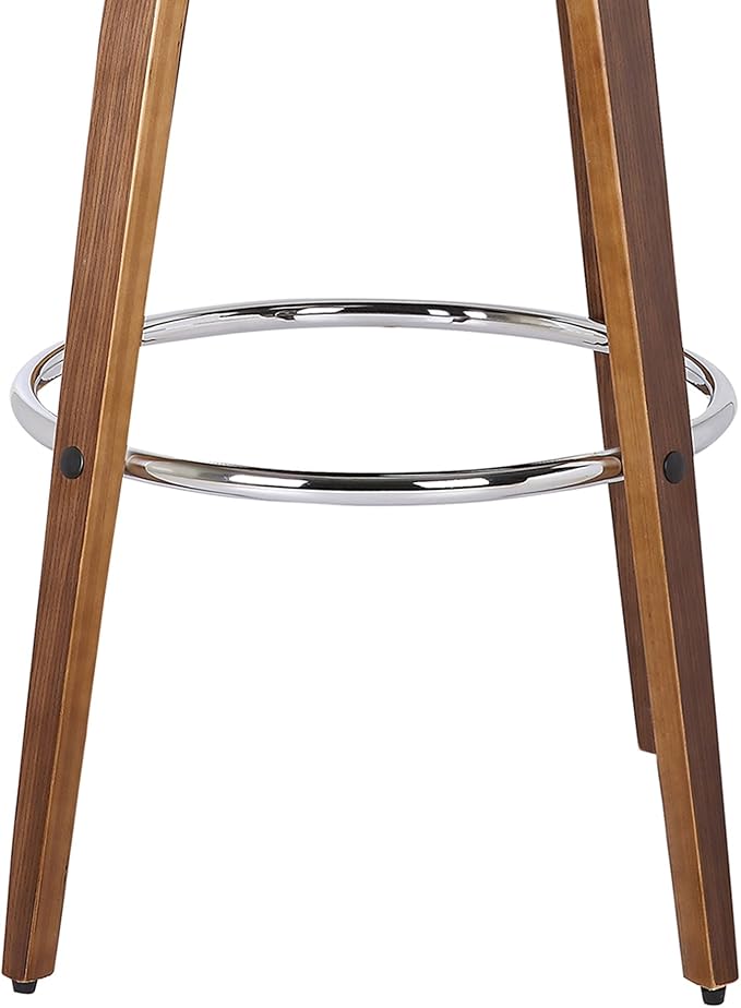 Armen Living LCSOBABRWA30 Sonia Barstool with Polyurethane Upholstery, 30"H, Walnut Wood Finish/Brown
