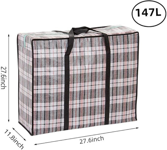 Heavy Duty Extra Large Moving Bags, 147L Jumbo Organizer Storage Bags With Durable Zipper, Water Resistant Totes, Carrying Bag, Camping Bag for Clothes, Bedding, Comforter, Pillow, Moving(Set of 4)