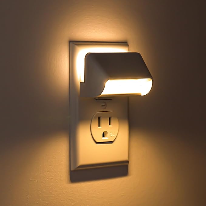Night light Dimmable, Dual Lighting Mode, Adjustable Brightness with Switch, Smart Dusk to Dawn Sensor, Sleep Light, LED Night Light Plug in for Bedroom, Bathroom, Kitchen, Hallway, Stairway, 2 Pack