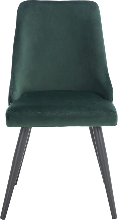 Safavieh Home Collection Zoi Velvet 19-inch (Set of 2) Dining Chair, Malachite Green/Black