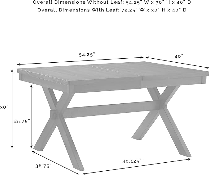 Crosley Furniture Hayden Modern Farmhouse Wood Dining Table, Slate