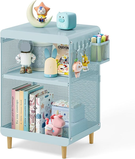 Kids Nightstand,Kids Bedside Table,Teen Girls Night Stand,Toddler Night Stand,End Table for Girls Room Storage,Mint Green Nightstand