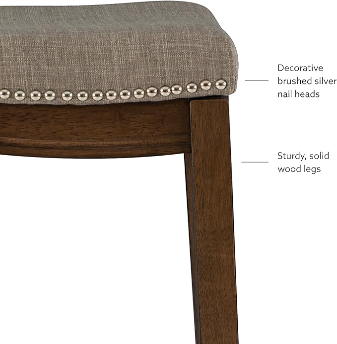 Linon Home Décor Kingston Rustic Backless Bar Stool,
