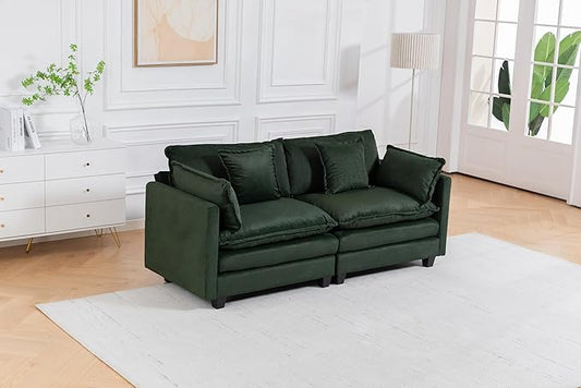 78'' Deep Seat Cloud Loveseat, Chenille Upholstered 2-Seats Modular Sectional Sofa Couch, Modern Comfy Settee Loveseat for Living Room Set, Small Apartment