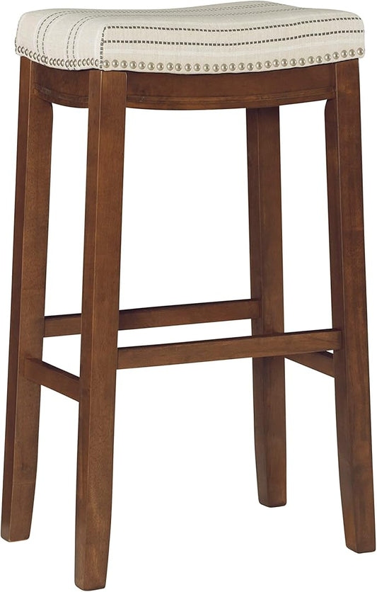 Linon Home Décor Linon 32.5" Backless Claridge Stool Rustic, Natural Bar