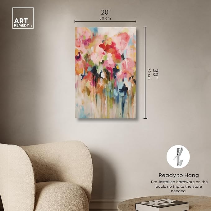 Art Remedy Soft Lush Pastel Canvas New Floral Wall Art, Gallery Wrapped, 20" x 30"