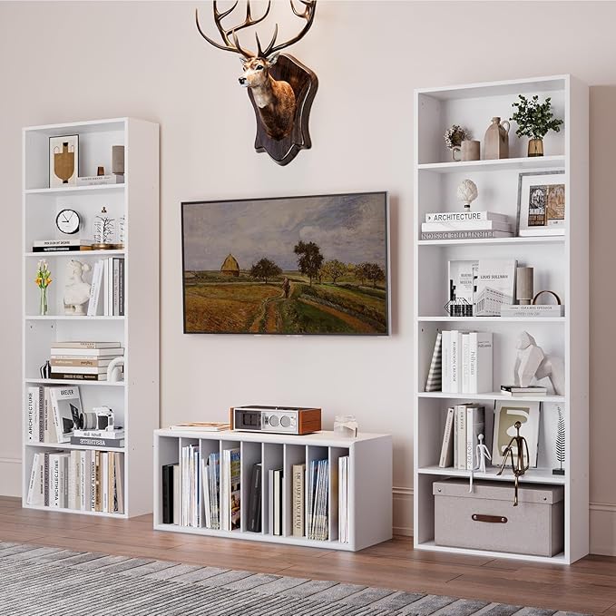 71.5" Tall Bookshelves and Bookcases Set of 2, 6 Tier Display Storage Shelves Home Decor Furniture for Home Office, Living Room, Bed Room