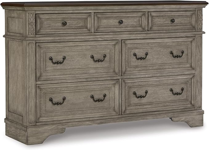 Signature Design by Ashley Londenbay Classic Farmhouse 7 Drawer Dresser, Brown & Gray