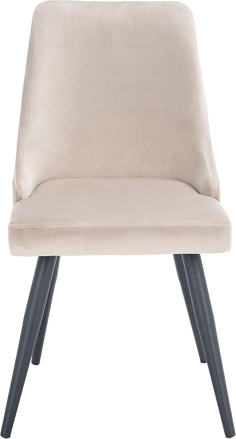 Safavieh Home Collection Zoi Velvet 19-inch (Set of 2) Dining Chair, Taupe/Black