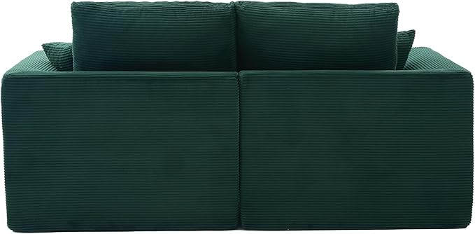 80.3" Cloud Loveseat Boneless Sofas for Living Room, 2 Seaters Modular Foam Cloud Sofa Couches, 2 Seat Compression Foam Couch with Toss Pillows, No Assembly Required