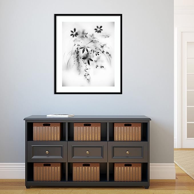 Amanti Art Framed Wall Art Print 33x28 Natural Floral Veil by Teis Albers, Nature Wall Art, Modern Contemporary Decor, Large Poster Painting Artwork for Living Room, Bedroom, Bathroom, Kitchen,