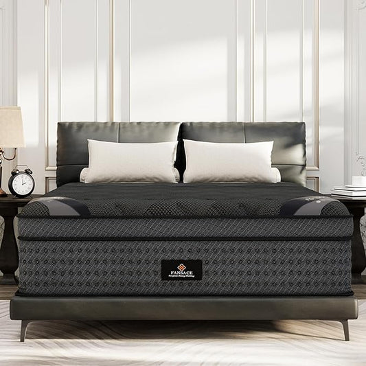 King Size Mattress (High-End Upgraded) Hotel-Level Luxury 12 Inch Hybrid King Mattress In A Box, Cooling-Gel Memory Foam & Pocket Springs, Back Pain, Extra Edge Support, 365-Night Trial, Medium Firm